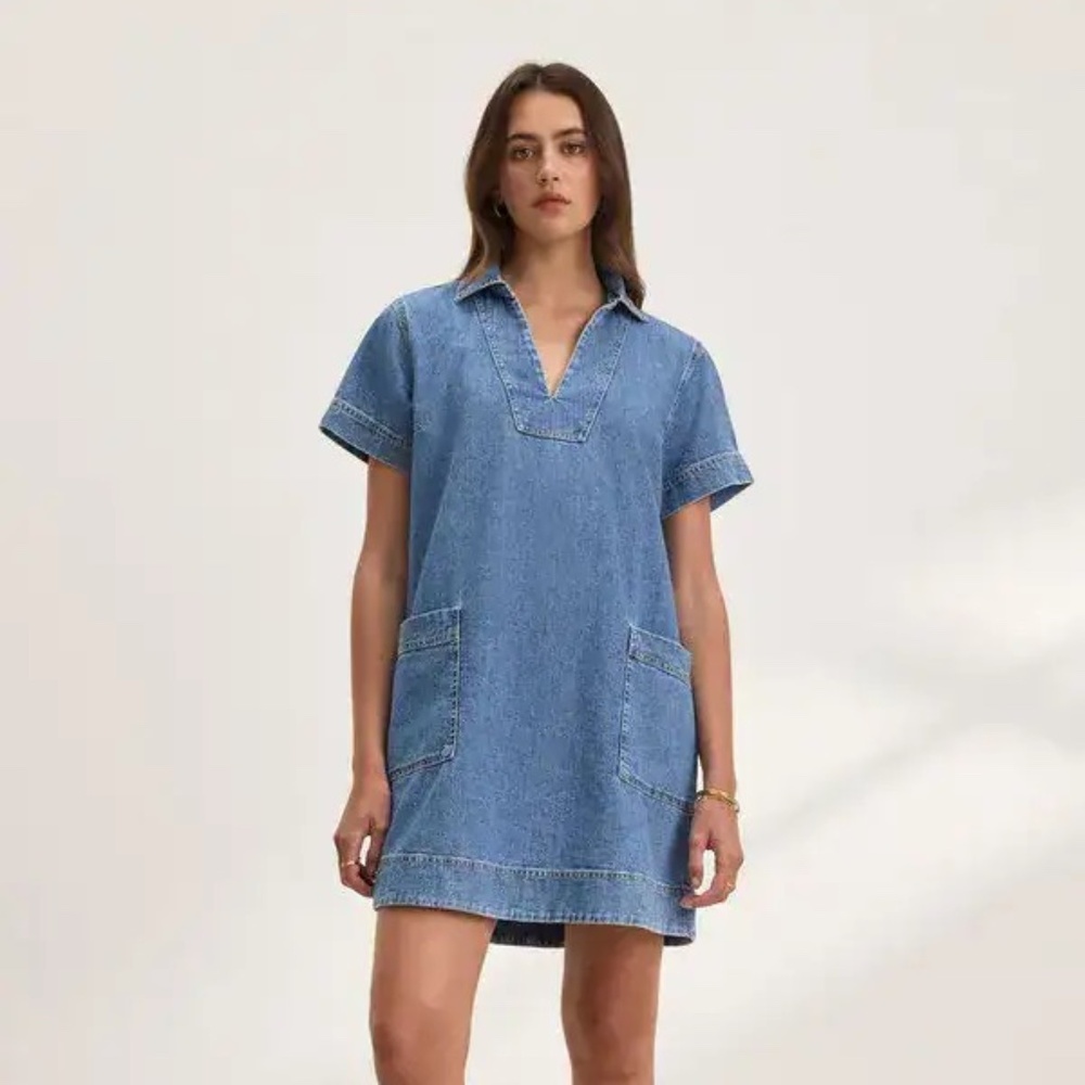 Velvet by Graham & Spencer Delana Denim Dress Sz S NWT